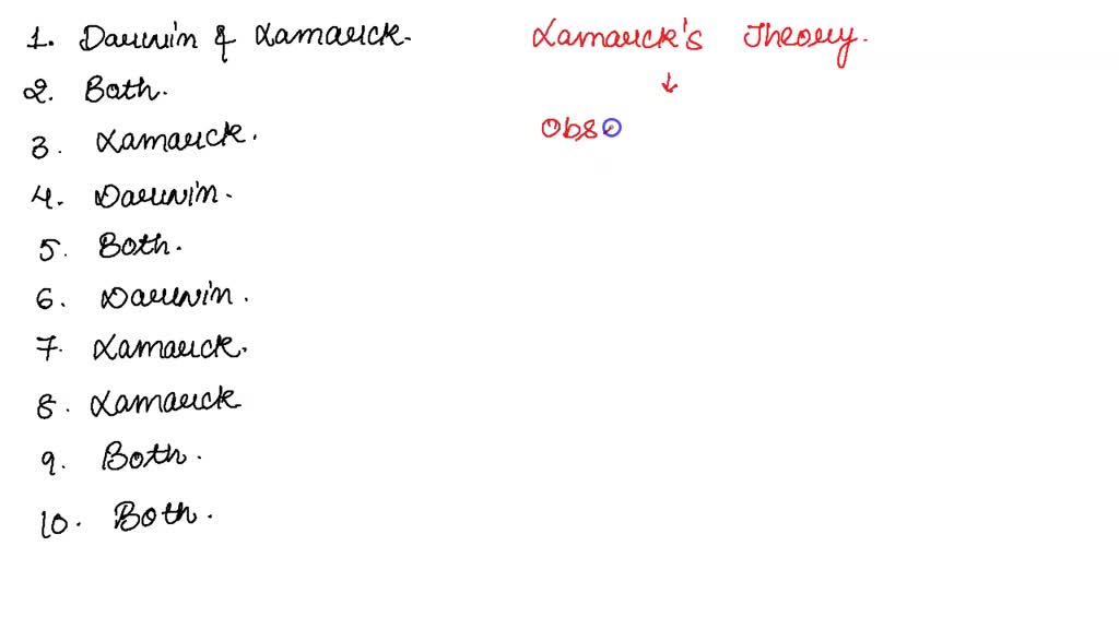 SOLVED A. Who thought this? Lamarck, Darwin, or both of them