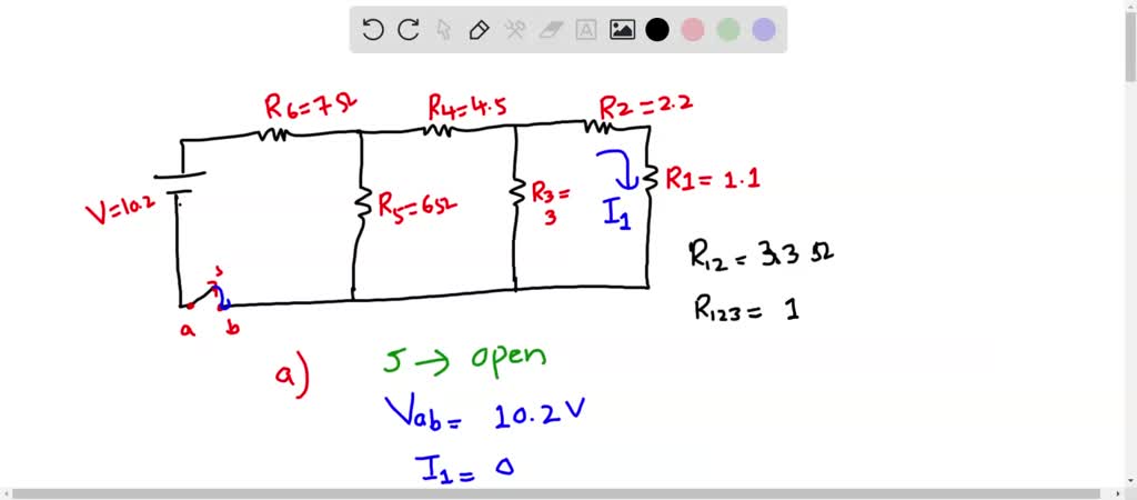 SOLVED:In the flgure below, find the voltage drop Vab and the current ...