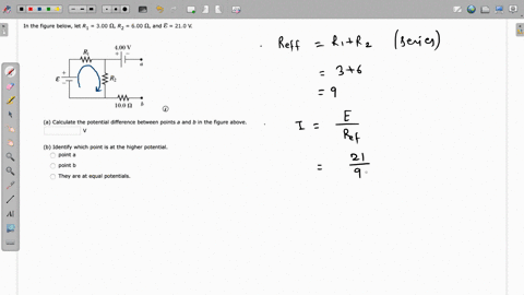 in-the-figure-below-let-r1-300-0-rz-600-0-and-210-v-400-v-100-2-a-calculate-the-potential-difference-between-points-a-and-b-in-the-figure-above-b-identify-which-point-is-at-the-higher-potent-97163