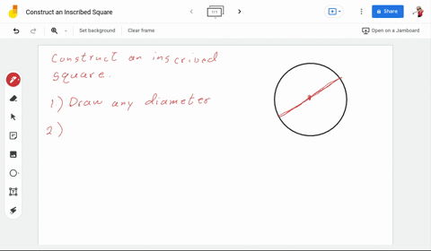 what-is-the-first-step-in-constructing-an-inscribed-square-choose-1-answer-answer-choices-a-draw-lines-to-connect-the-four-endpoints-created-by-two-diameters-on-the-circle-b-draw-any-diamete-88735