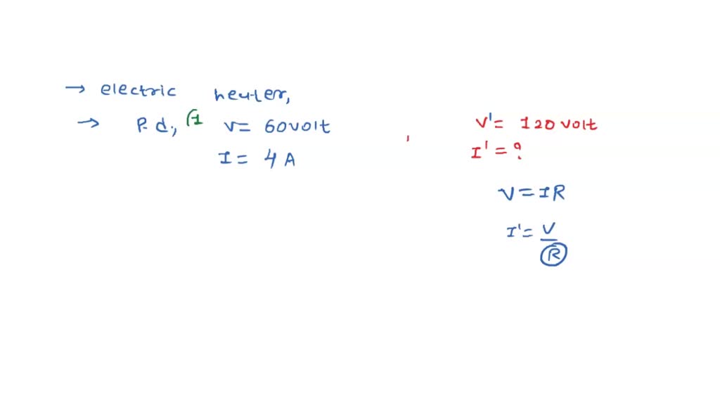 SOLVED a potential difference between the terminals of an electric heater is 60 V when it draws