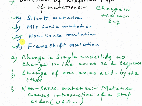 describe-the-following-mutations-in-the-dna-sequence-and-their-final-outcome-in-protein-expression-a-silent-mutation-bmissense-mutation-c-nonsense-mutation-d-frameshift-mutation-42336