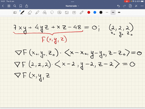 find-an-equation-of-the-plane-tangent-to-the-following-surface-at-the-given-point-txy-4yz-xz-48-0-222-the-equation-of-the-tangent-plane-at-222-is-26076
