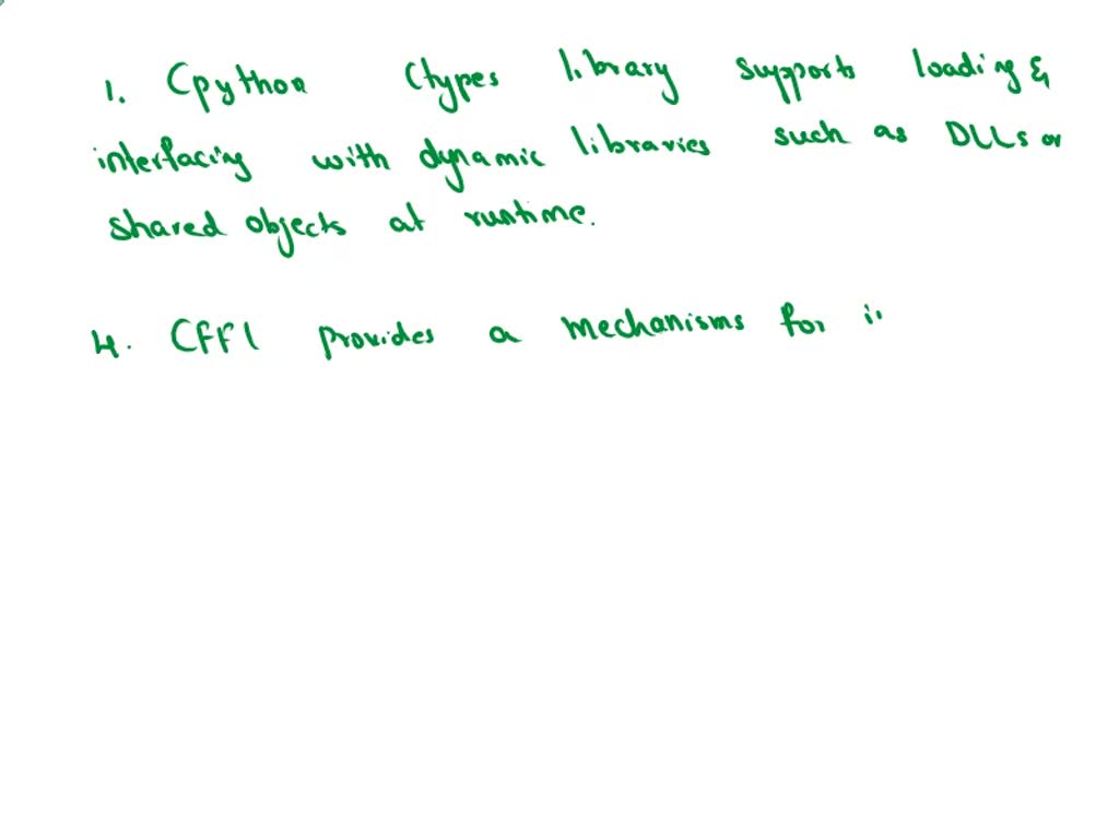 Select correct statements about interfacing other languages from Python ...