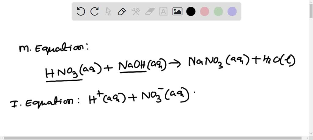 1 Write The Balanced Ionic Equation For The Reaction Between Water Solutions Of Nitric Acid 3263