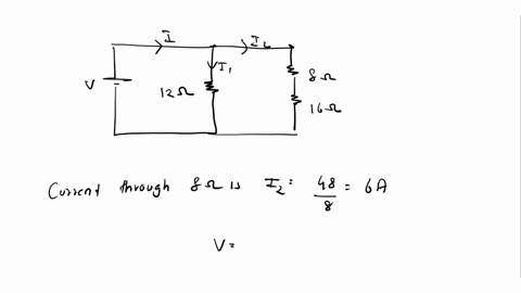 a-12-ohms-resistor-is-connected-in-parallel-with-a-series-combination-of-resistors-of-8-ohms-and-16-omhs-if-the-drop-across-the-8-ohms-resistor-is-48v-determine-the-total-voltage-and-the-tot-89712