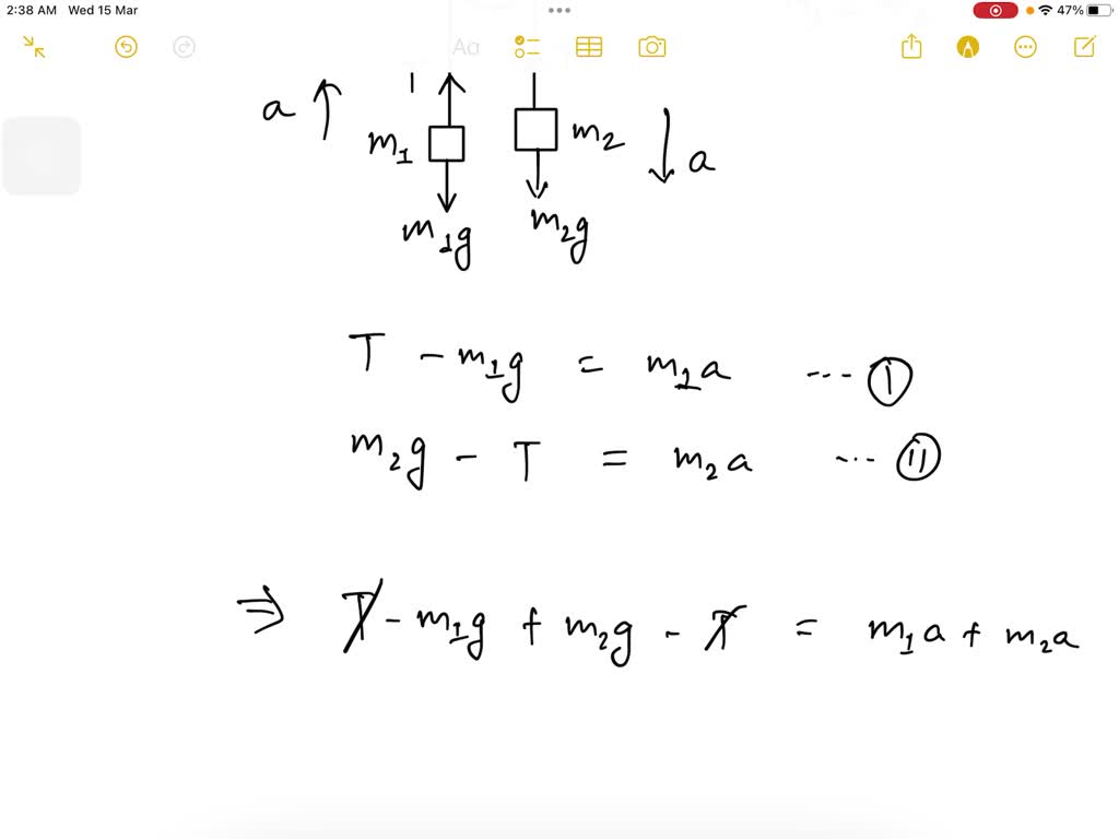 SOLVED: Two bodies having masses m1=30g and m2=40g are attached to the ...