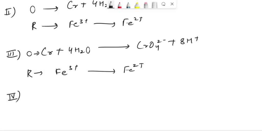 SOLVED: Corrected: In a particular redox reaction, Cr is oxidized to ...