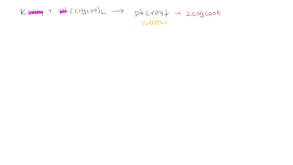 A solution of potassium (K2CrO4) when added to a solution of lead (II