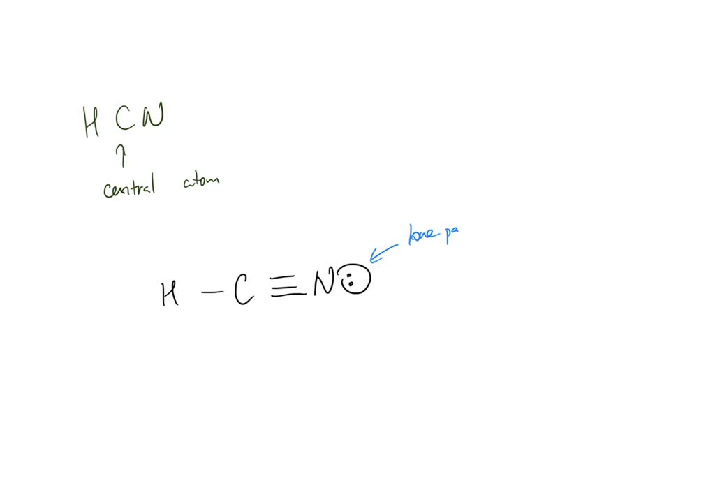 SOLVED Draw the Lewis structure of HCN. Include lone pairs; Select