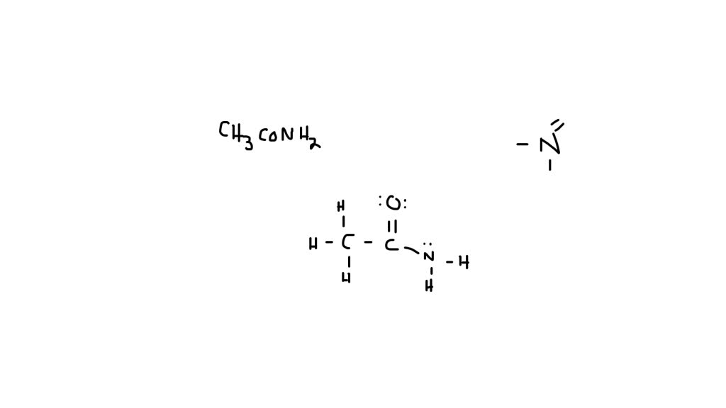SOLVED Draw the Lewis structure for acetamide (CH3CONH2), an organic