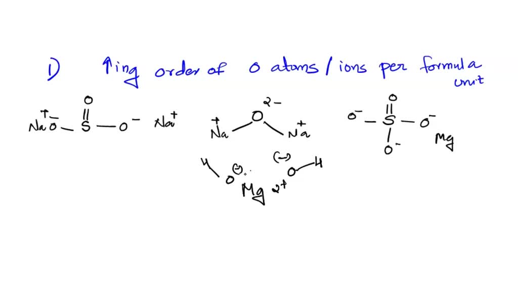 SOLVED Arrange the compounds in order of increasing number of oxygen