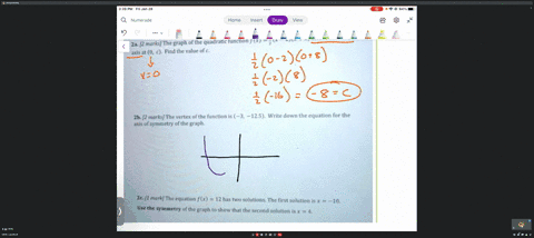 ofthe-quadratic-function-f-x-3-x-2x-8-intersects-the-y-2a-2-marks-the-graph-axls-at-0-c-find-the-value-of-2b-2-marks-the-vertex-of-the-function-is-3-125-write-down-the-equation-for-the-of-sy-18441