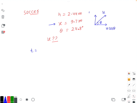 a-soccer-goal-is-244-m-high-a-player-kicks-the-ball-from-a-horizontal-distance-of-97-m-from-the-goal-and-the-ball-hits-the-crossbar-at-the-top-of-the-goal-the-launch-angle-was-248-degrees-ab-58636