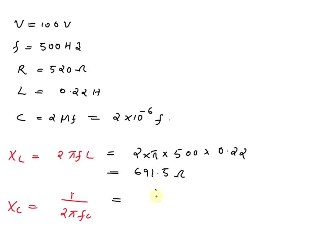 Solved Find The Current I T In An Rlc Series Circuit Withr Ohms