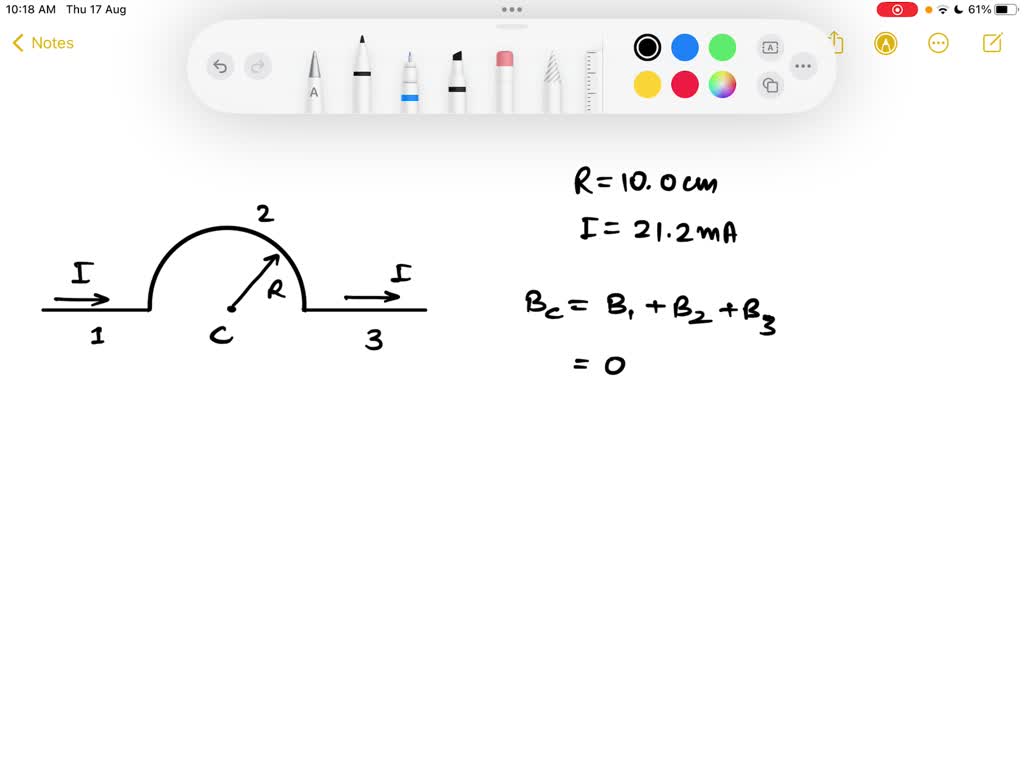 SOLVED In the figure, a wire forms a semicircle of radius R = 10.0 cm
