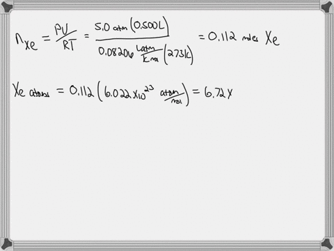the-radius-of-a-xenon-atom-is-13x10-8-cm-a-500-ml-flask-is-filled-with-xe-at-a-pressure-of-50-atm-and-a-temperature-of-273-k-calculate-the-fraction-of-the-volume-that-is-occupied-by-xe-atoms-53719