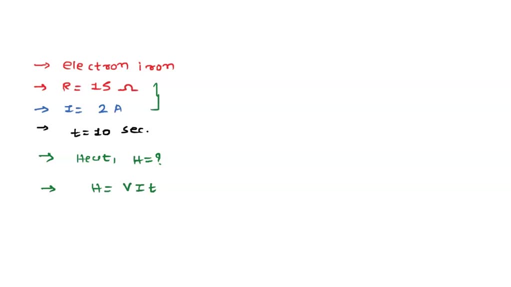 SOLVED an electric iron of resistance 15 ohm takes a current 2 A