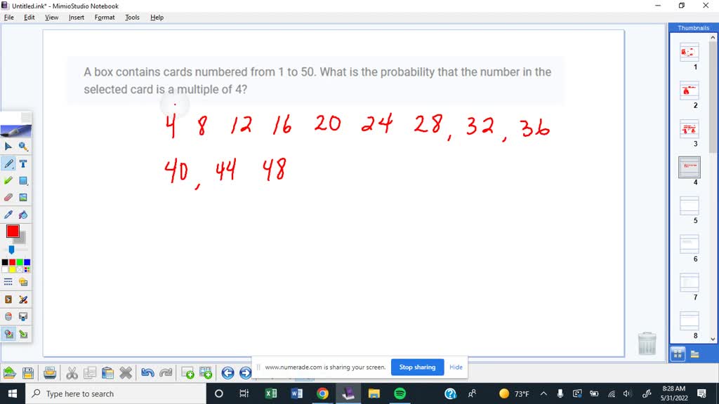 SOLVED A box contains cards numbered from 1 to 50. What is the