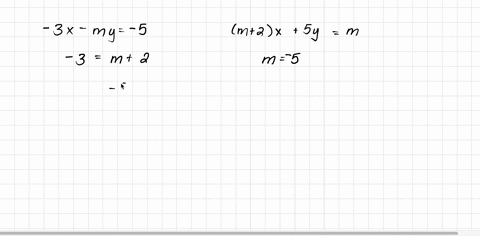 find-the-value-of-m-for-which-the-pair-of-simultaneous-equations-3x-my-5-and-m-2x-sy-m-have-a-infinitely-many-solutions-b-no-solutions-87752