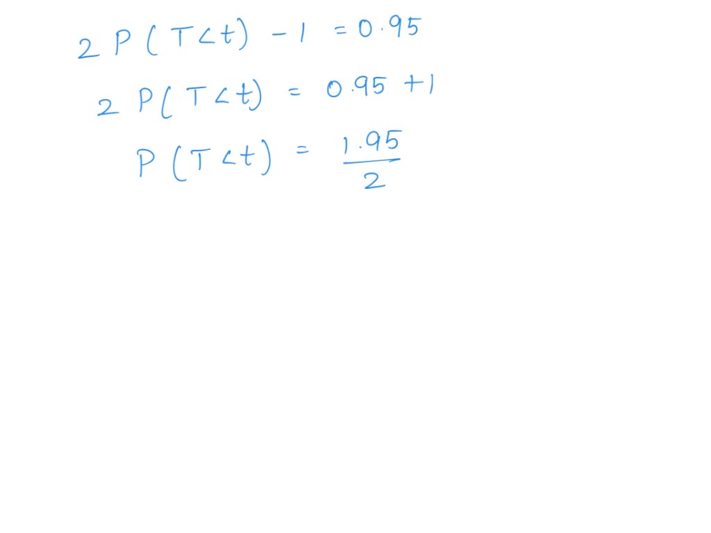 SOLVED: Consider the value of t such that the area under the curve ...