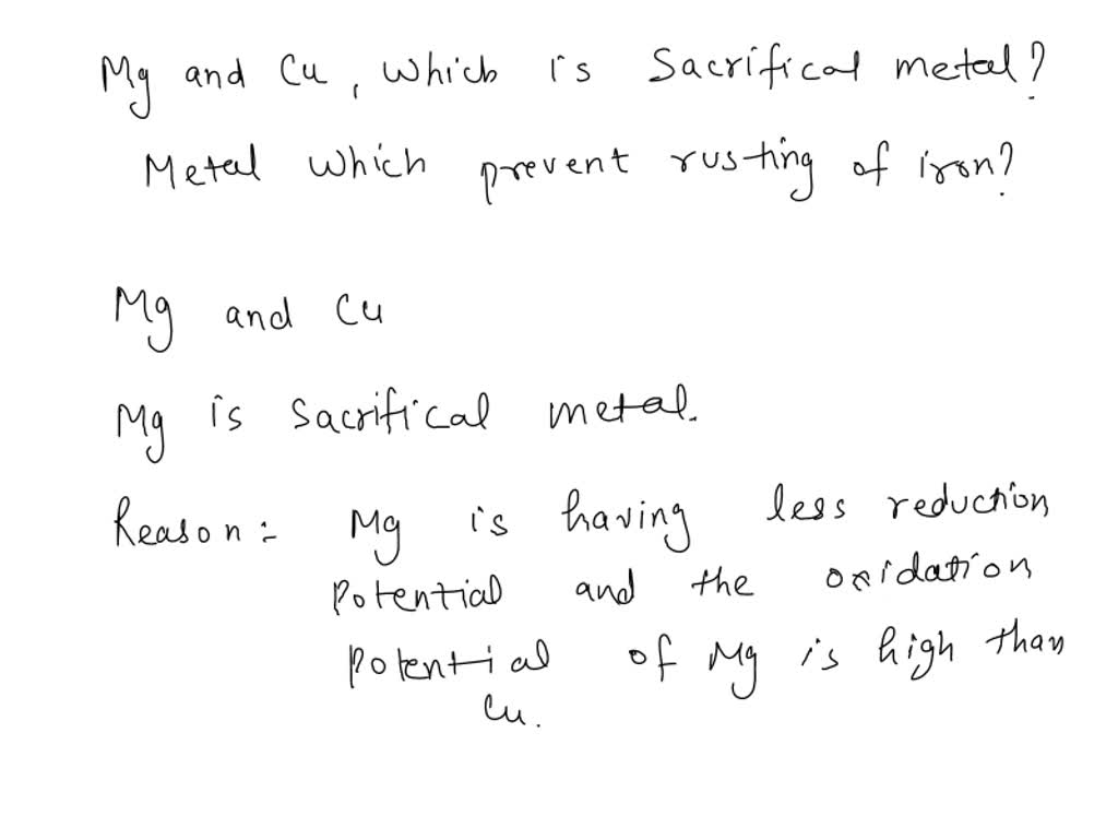 Between magnesium and copper, which one serves as the sacrificial metal