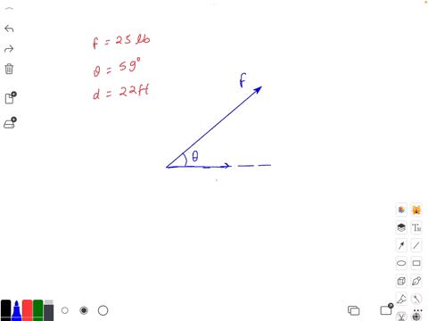 a-constant-force-of-25-lb-is-applied-at-an-angle-of-59-to-pull-a-handcart-22-ft-across-the-ground-what-is-the-work-done-by-this-force-to-2-decimal-places