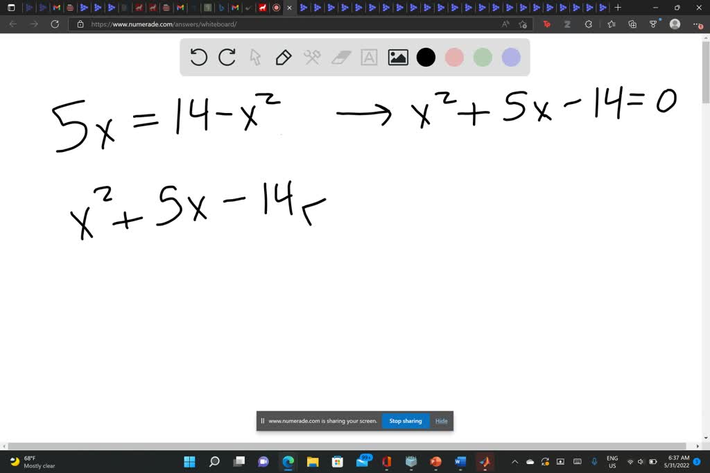 five less than twice what negative number squared is 157