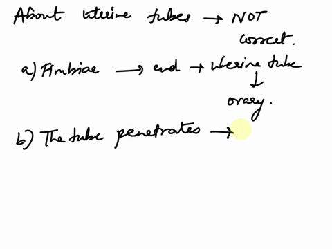 which-of-the-following-statements-about-the-uterine-tubes-is-not-correct-fimbriae-are-located-at-the-end-of-the-uterine-tube-near-the-ovary-the-tube-penetrates-the-uterine-wall-and-empties-i-13313