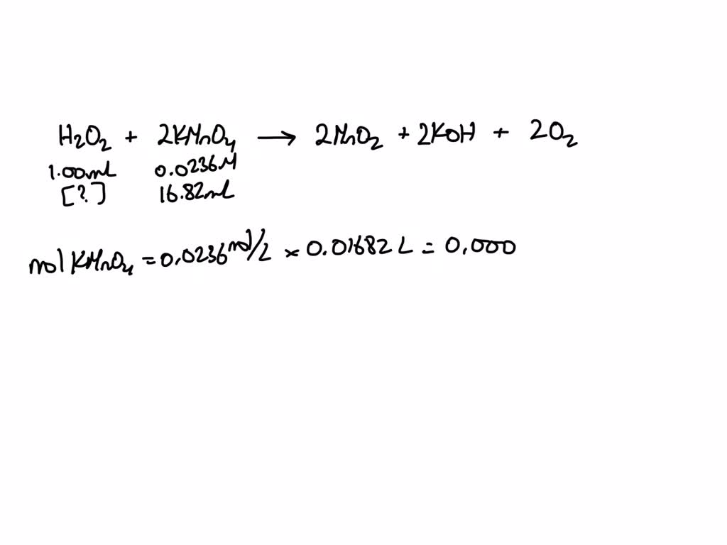 SOLVED: If 10 mL of an aqueous KMnO4 solution was titrated with 28.77 ...