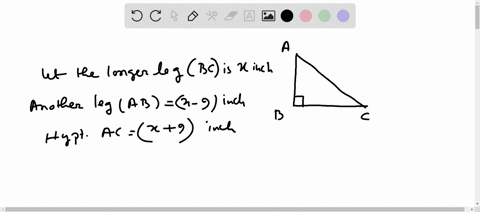 the-shorter-leg-of-a-right-triangle-is-9inches-shorter-than-the-longer-leg-the-hypotenuse-is-9-inches-longer-than-the-longer-leg-find-the-side-lengths-of-the-triangle-length-of-the-shorter-l-55806