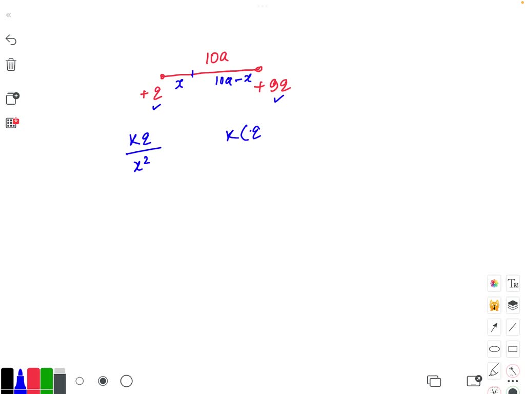 SOLVED Two point charges + q and + 9q are separated by a distance of