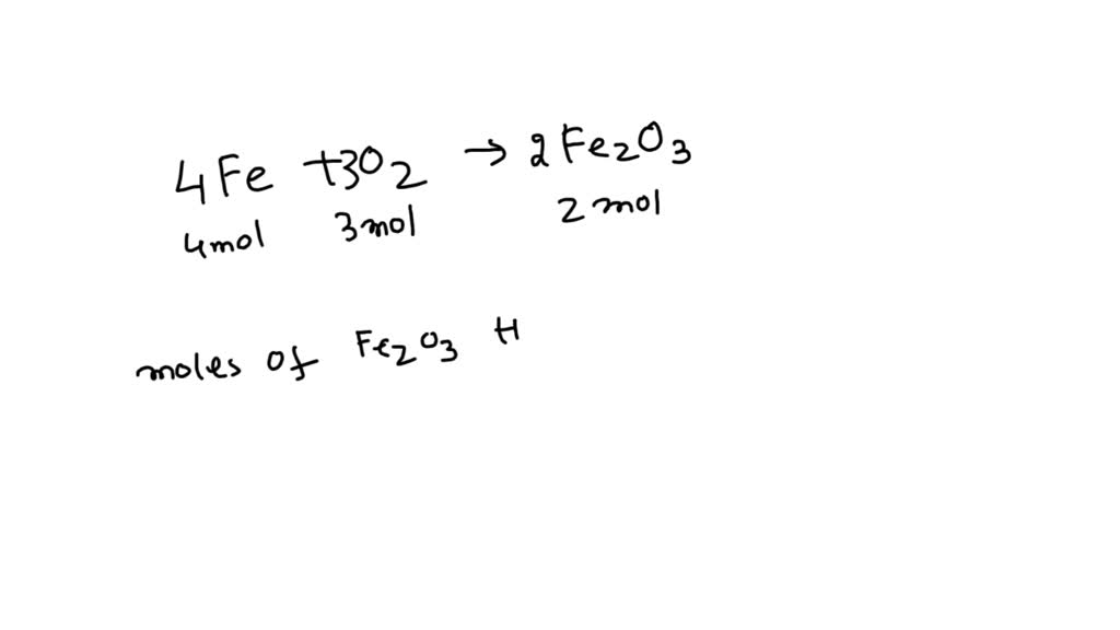 SOLVED Given the following reaction, how many moles of iron(III) oxide