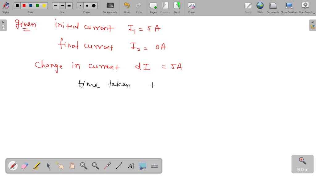 SOLVED Current in a circuit falls from 5A to 0A in 0.1s . If an