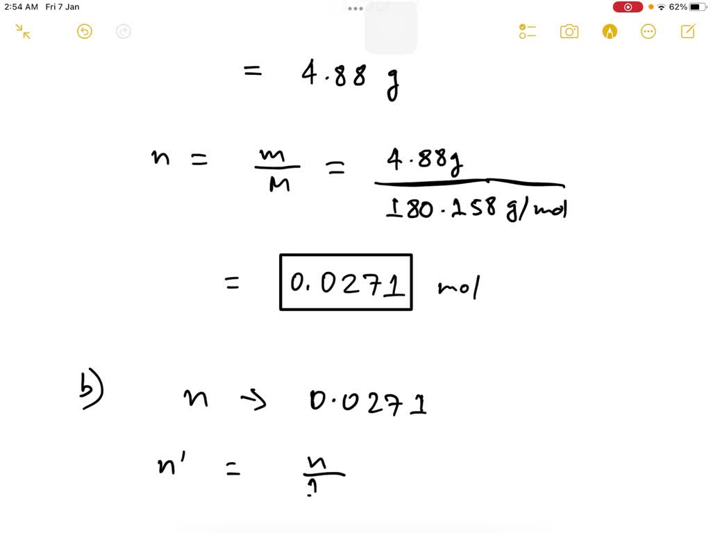 SOLVED a) Calculate the number of moles of aspirin, C9H8O4, contained