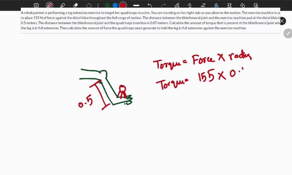 SOLVED A rehab patient is performing a leg extension exercise to