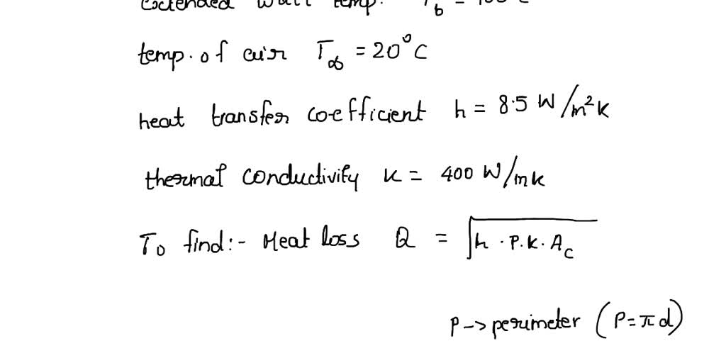 SOLVED: A Rod Of Diameter D = 25 Mm And Thermal Conductivity Of 60 W/mÂ ...