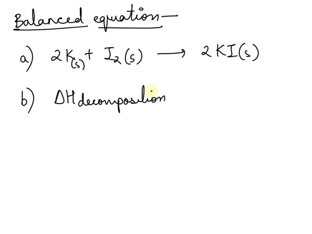 SOLVED Write the balanced chemical equation that represents the