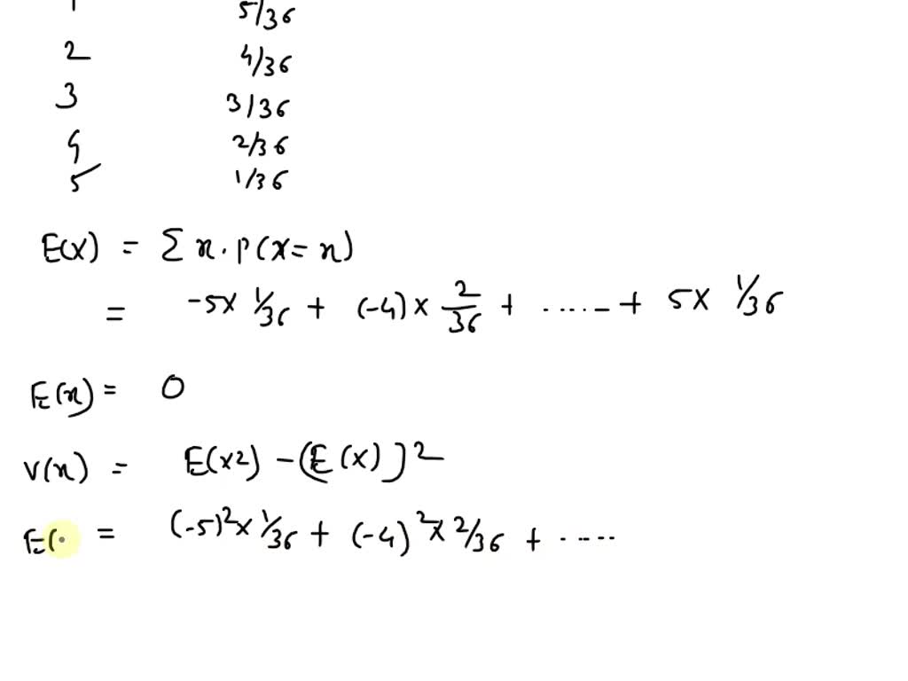 SOLVED Two fair dice are rolled simultaneously. Let X be the