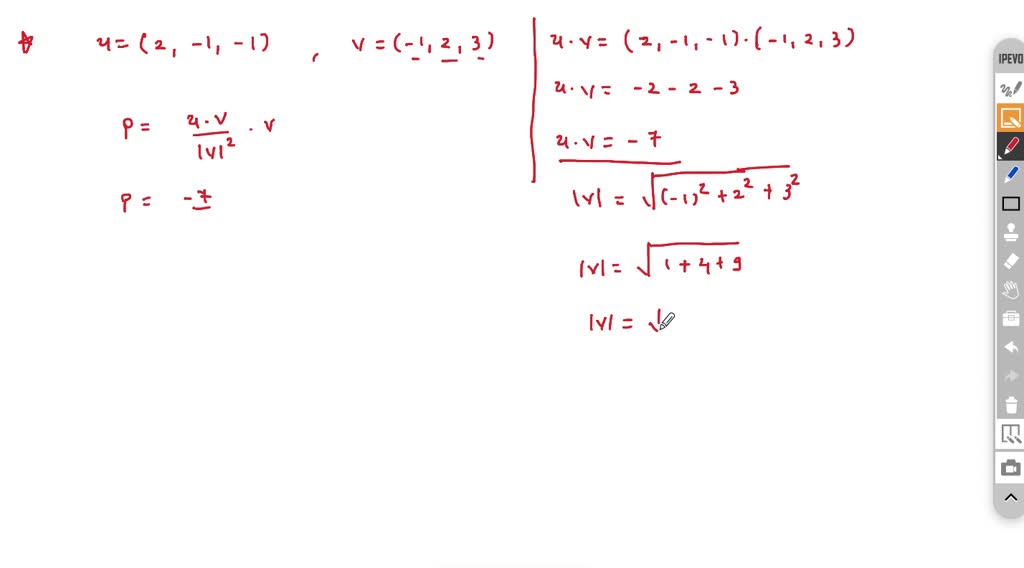 Solved consider the following u 2i j k v i 2j 3k a find