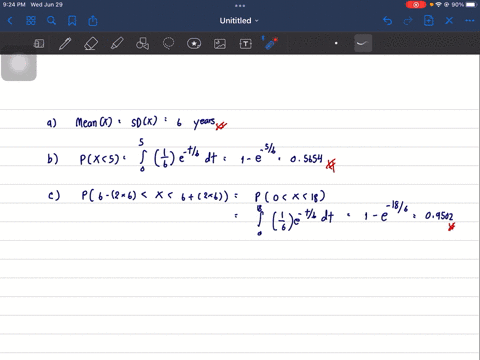 the-length-of-life-in-years-x-of-an-electronic-device-is-exponentially-distributed-with-the-parameter-of-6-years-a-find-the-mean-and-standard-deviation-of-x-b-suppose-the-manufacturer-offers-19251