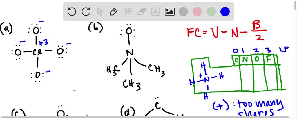 SOLVED: Give the formal charge on each atom and the net charge on each ...