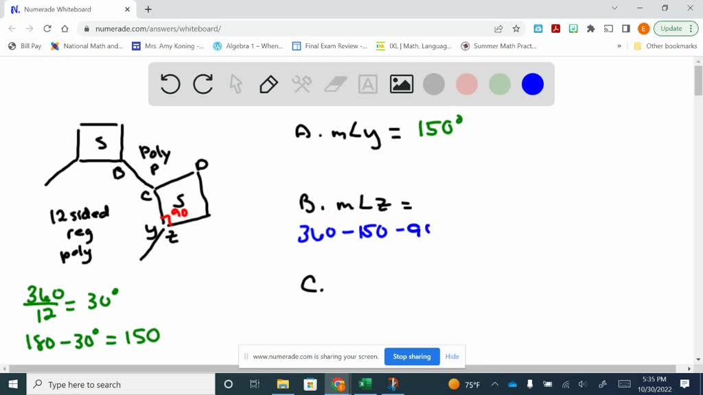 Solved The Diagram Ab Bc And Cd Are Three Sides Of A Regular Polygon