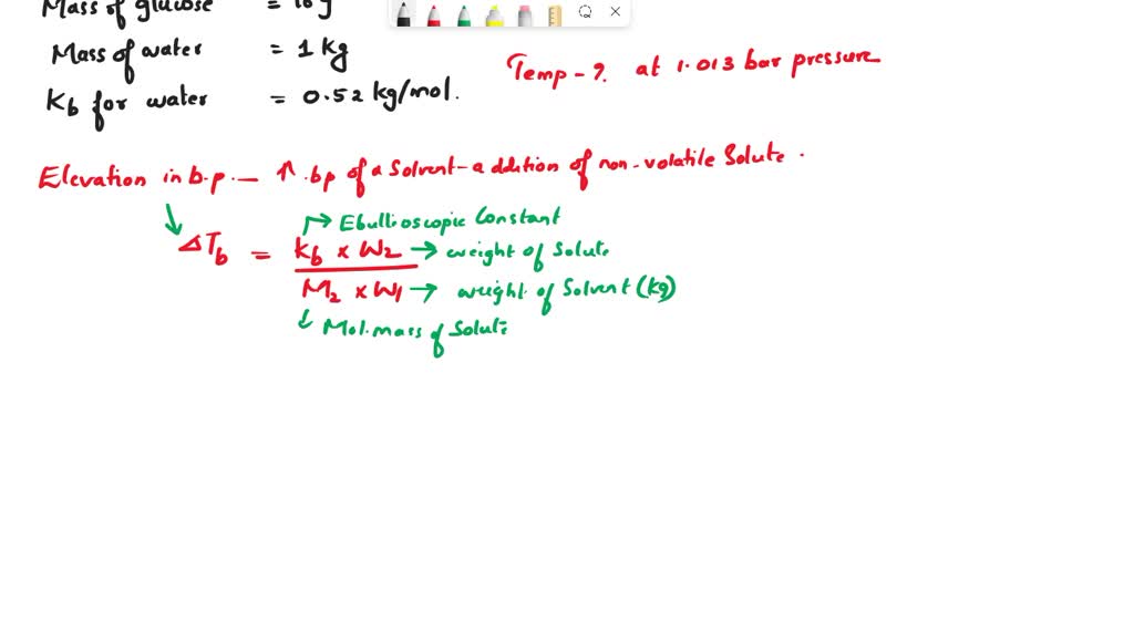 SOLVED 18g of glucose is dissolved in 1 kg of water in a saucepan. At