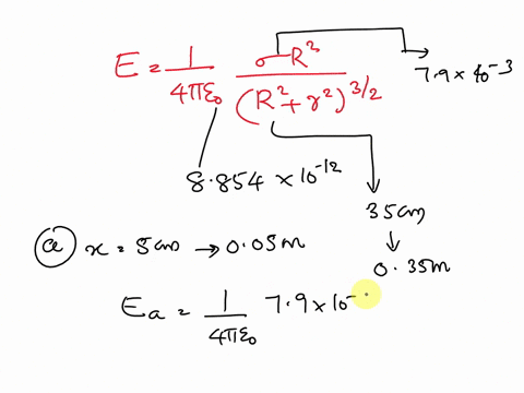 a-disk-of-radius-35-cm-carries-charge-with-uniform-density-79x10-3-clm2-calculate-the-electric-field-on-the-axis-of-the-disk-at-a-5-cm-b-10-cm-c-50-cm-and-d-200-cm-from-the-center-of-the-dis-15997
