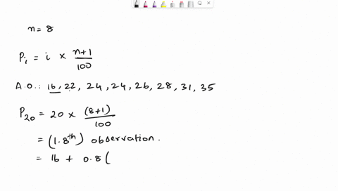 consider-a-sample-with-data-values-of-26-24-22-16-31-35-28-and-24-compute-the-20th-25th-65th-and-75th-percentiles-to-1-decimal-if-decimals-are-necessary-20th-percentile-25th-percentile-65th-49585