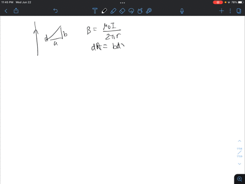 a-a-long-straight-wire-carrying-current-and-triangle-loop-consisting-of-n-turns-are-placed-in-the-xy-plane-as-shown-in-the-figure-calculate-the-magnetic-flux-toward-the-loop-and-their-mutual-80536
