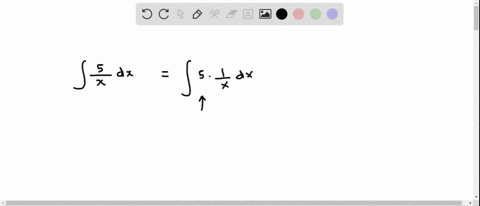 find-the-indefinite-integral-int-frac5x-d-x-57514