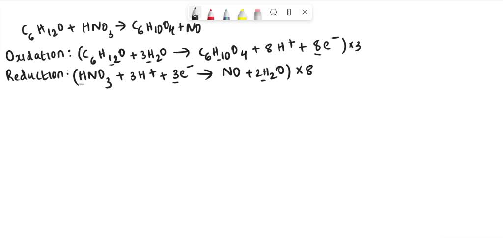 SOLVED: 1) Oxidation of cyclohexanol with nitric acid. a) Give the ...