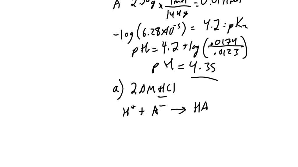 SOLVED: 13. A buffer solution is prepared by dissolving 1.50 g of ...